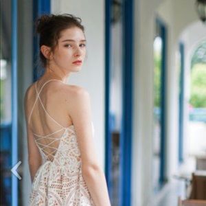 Chicwish Crochet Moonlit Night cami dress L